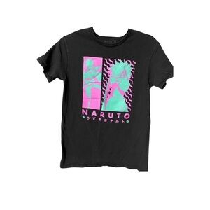 Naruto | Adult Unisex S (youth XL) purple and blue on black tee Anime